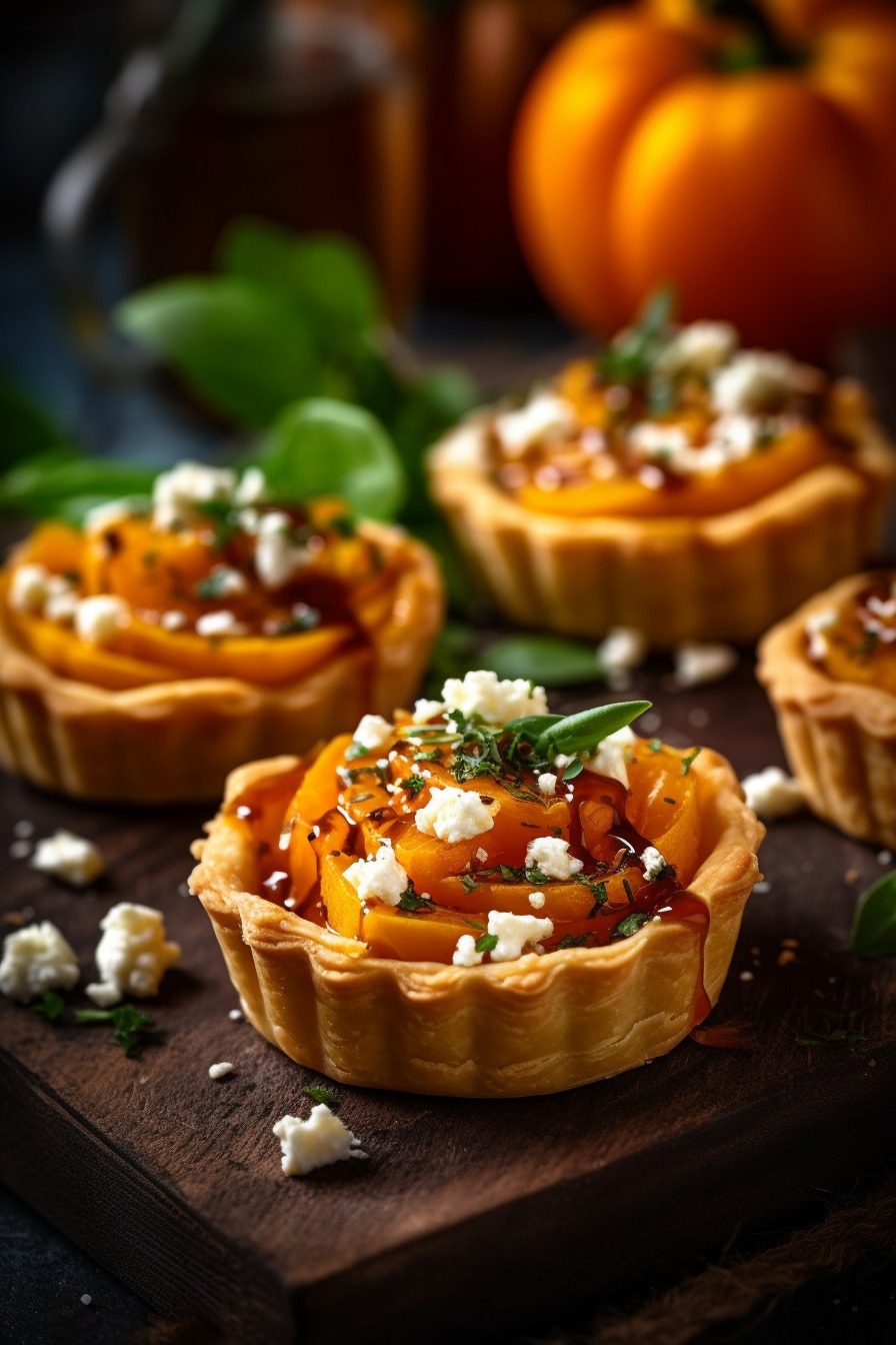 Herbstliche Häppchen - Kürbis-Feta-Tartelettes