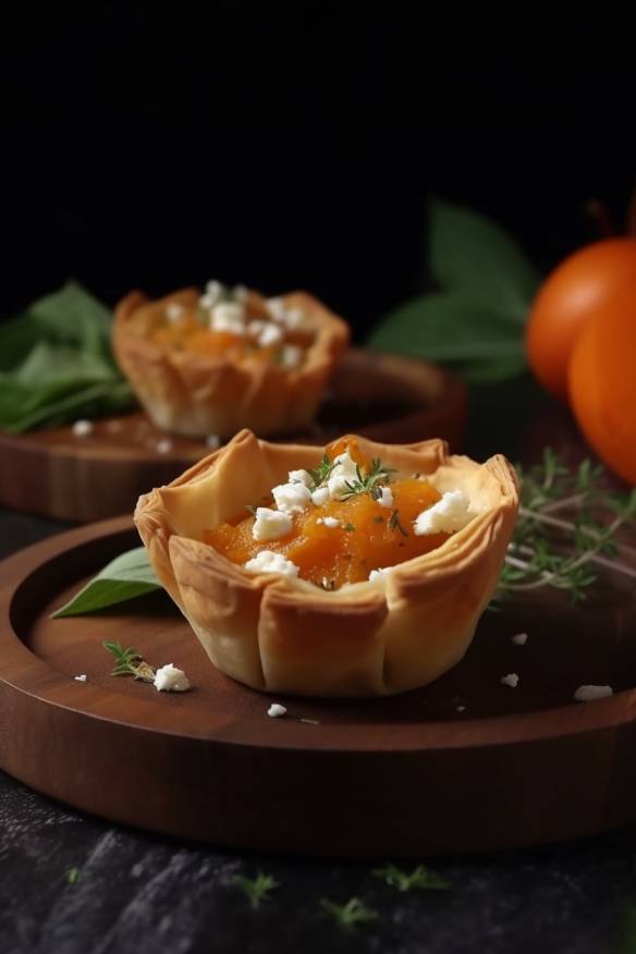 Herbstliche Häppchen - Kürbis-Feta-Tartelettes