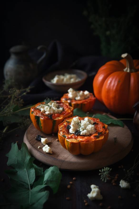 Herbstliche Häppchen - Kürbis-Feta-Tartelettes