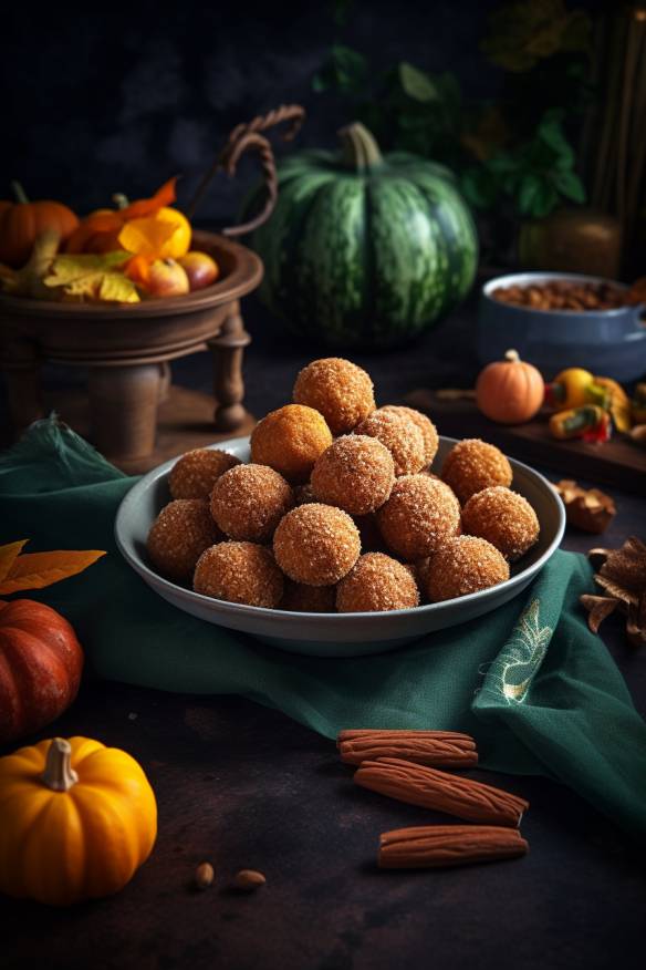 Herbstliche Kürbis-Mandel-Bällchen - Perfektes Fingerfood für den Herbst