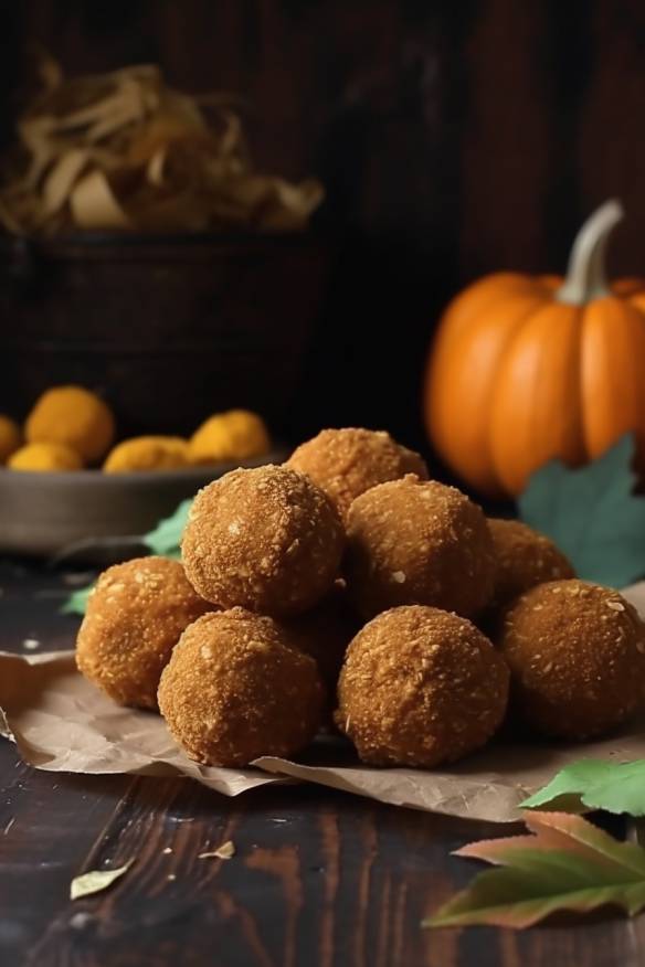 Herbstliche Kürbis-Mandel-Bällchen - Perfektes Fingerfood für den Herbst