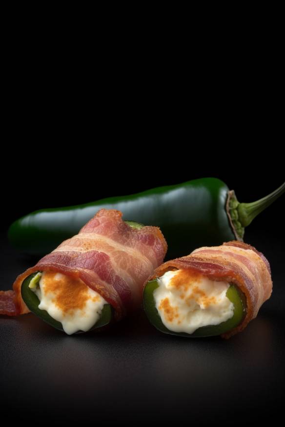 Bacon-Wrapped Jalapeño Poppers mit cremiger Käsefüllung.