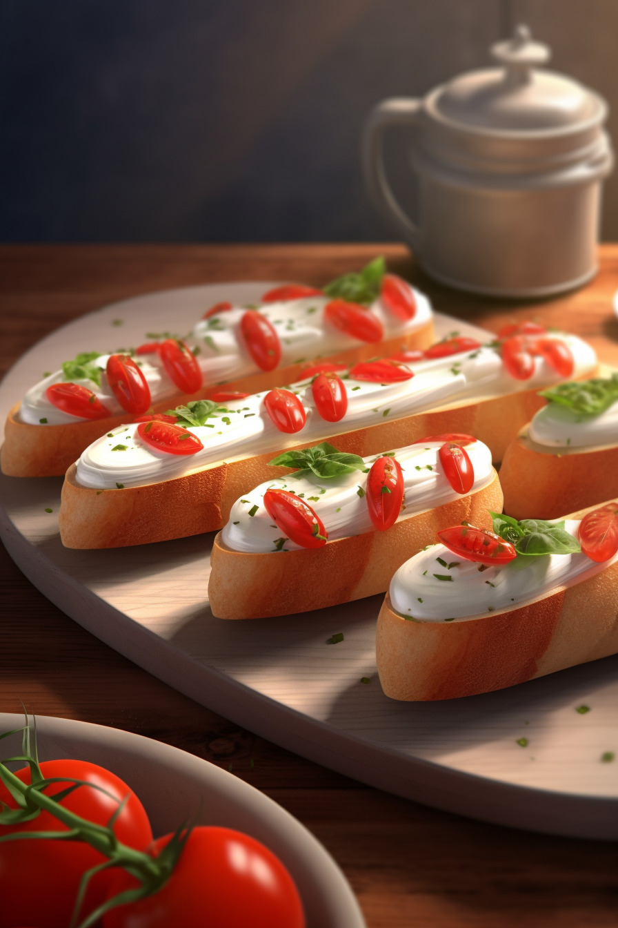 Baguette-Fingerfood mit Tomaten und Mozzarella