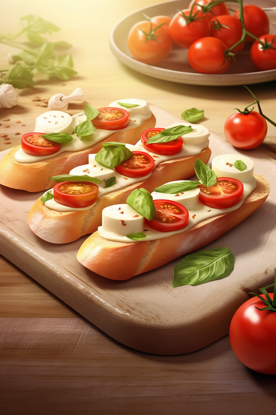 Baguette-Fingerfood mit Tomaten und Mozzarella