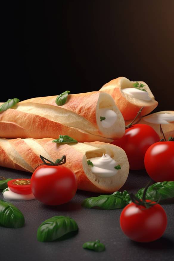 Baguette-Fingerfood mit Tomaten und Mozzarella