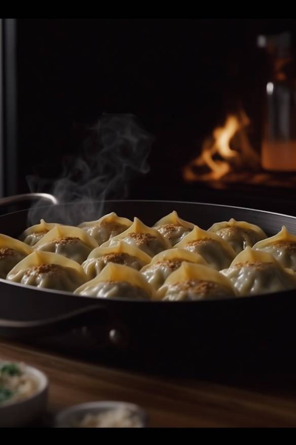 Gebackene Mandu Dumplings