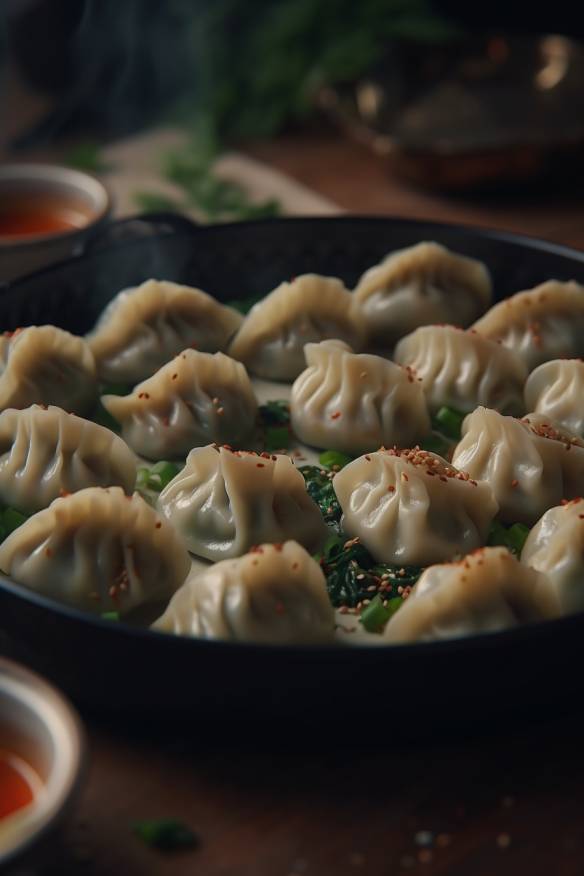 Gebackene Mandu Dumplings