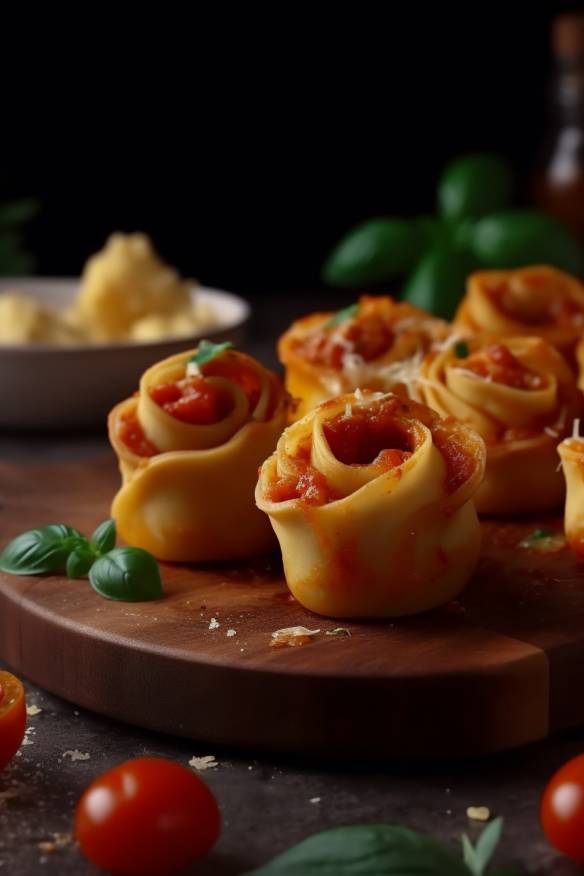 Gebackene Tortellini-Fingerfood mit Tomaten-Dip