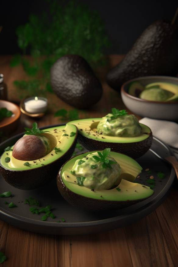 Gebackene Avocado-Schiffchen.