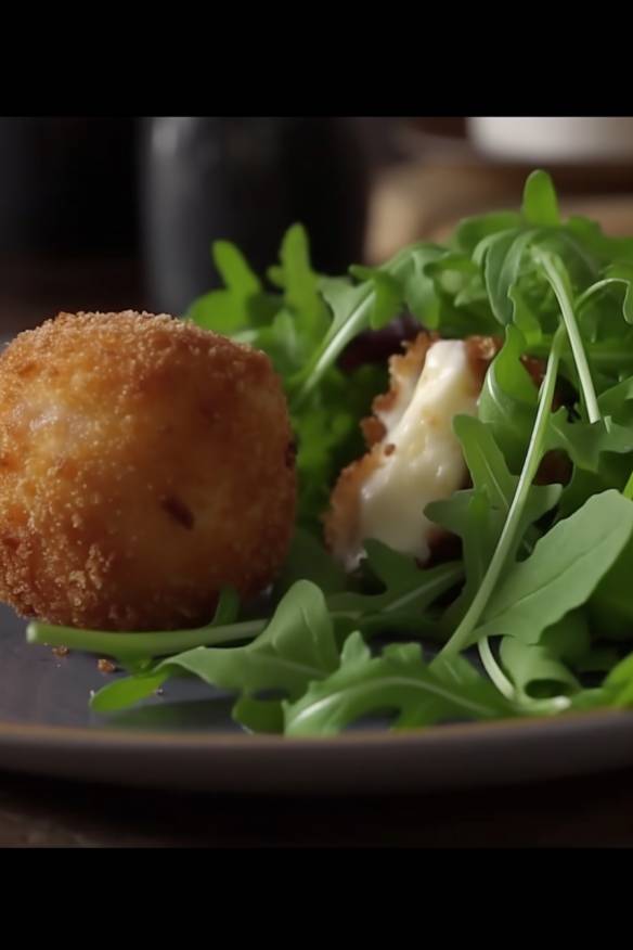 Gebackene Ziegenkäsebällchen auf Rucola - Perfekte Vorspeise für jeden Anlass