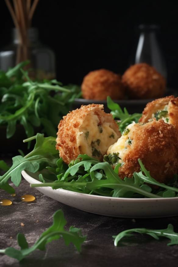 Gebackene Ziegenkäsebällchen auf Rucola - Perfekte Vorspeise für jeden Anlass