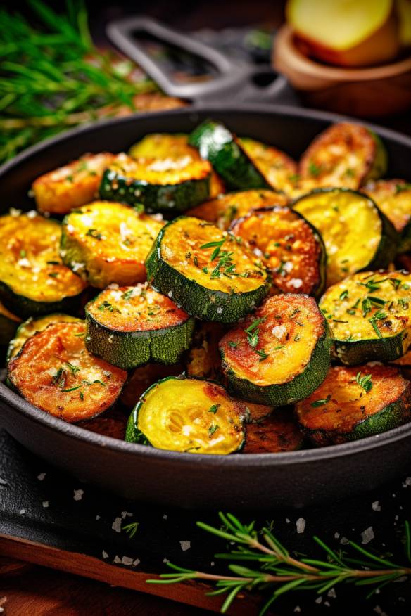 Gebackene Zucchini-Häppchen.