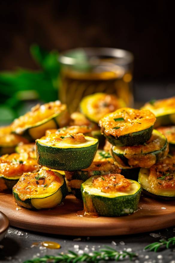 Gebackene Zucchini-Häppchen.