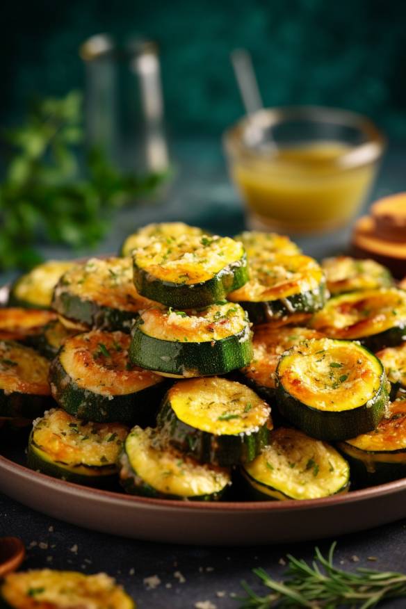 Gebackene Zucchini-Häppchen.