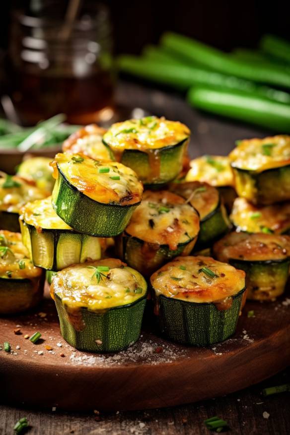 Gebackene Zucchini-Häppchen.