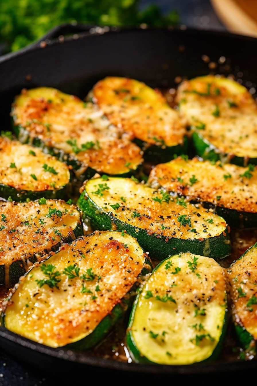 Gebackene Zucchini mit Parmesan und Petersilie