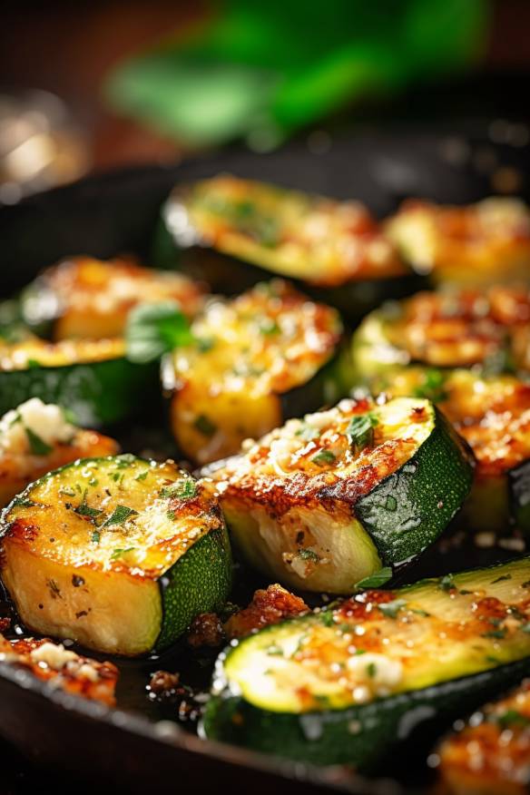 Gebackene Zucchini-Feta-Häppchen.