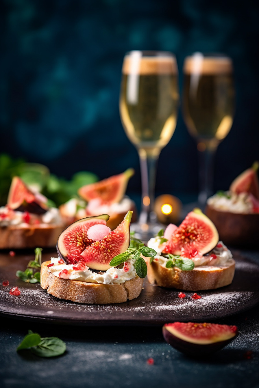 Champagner-Bruschetta mit Feigen und Ziegenkäse