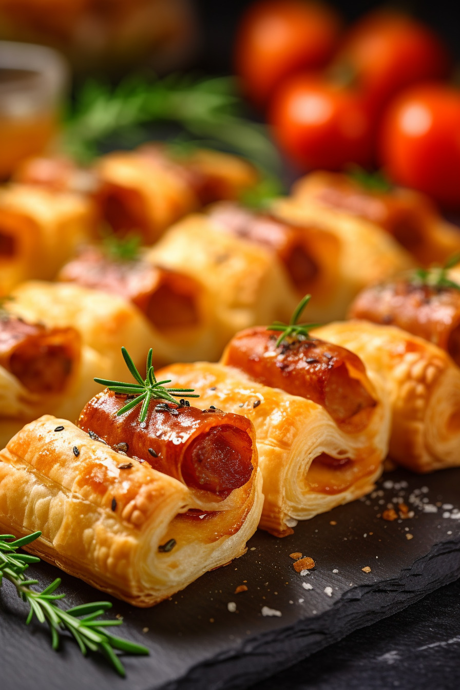 Käsekrainer im Blätterteig - typisch österreichisches Fingerfood.