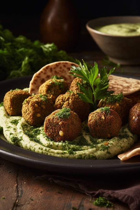 Knusprige Falafel auf einem Teller