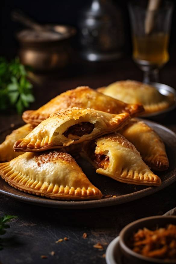 Chili Cheese Empanadas auf einem Teller.