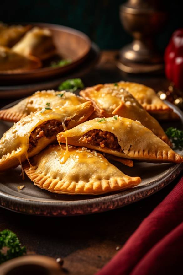 Chili Cheese Empanadas auf einem Teller.