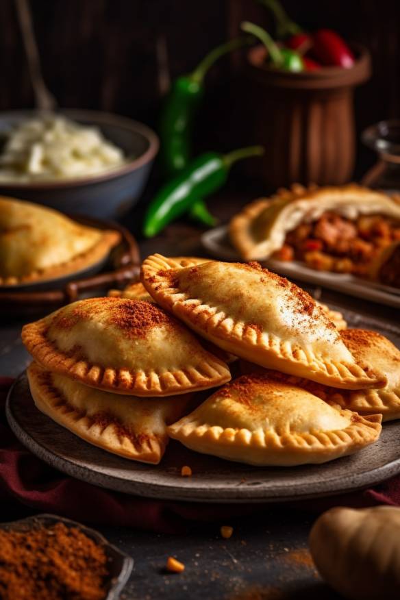 Chili Cheese Empanadas auf einem Teller.