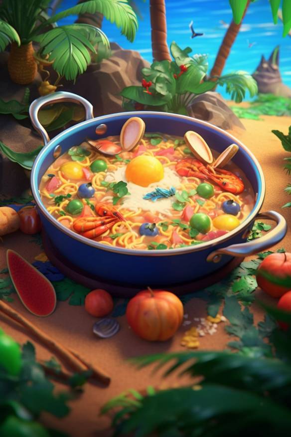 Kokos-Curry mit Meeresfrüchten - Ein exotisches Gericht aus Animal Crossing New Horizons