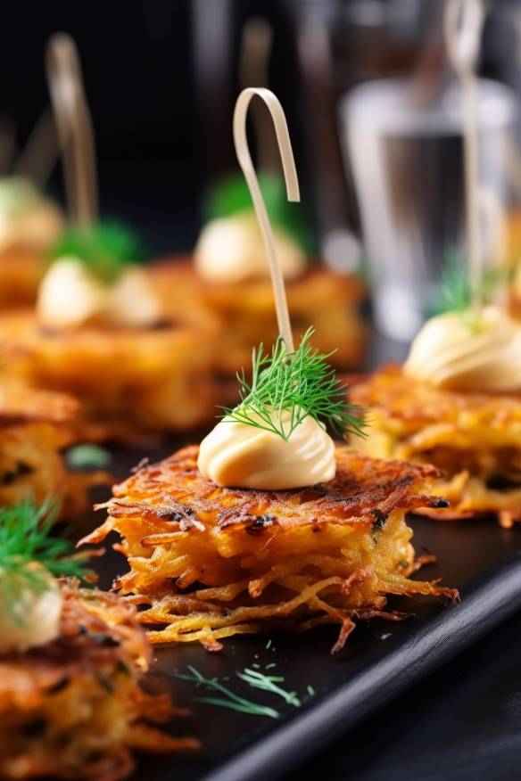 Kölsche Reibekuchen auf dem Fingerfood-Buffet