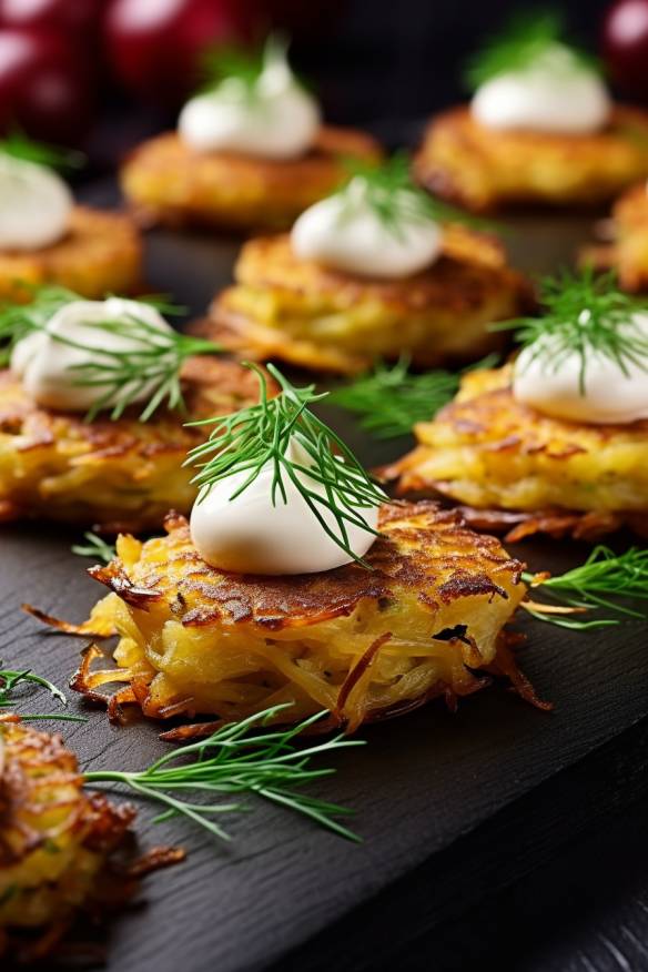 Kölsche Reibekuchen auf dem Fingerfood-Buffet