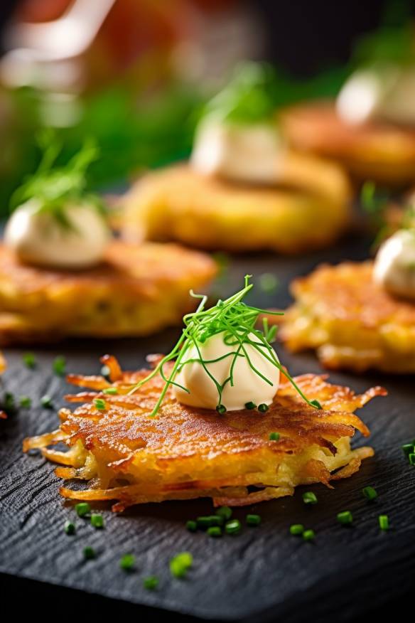 Kölsche Reibekuchen auf dem Fingerfood-Buffet