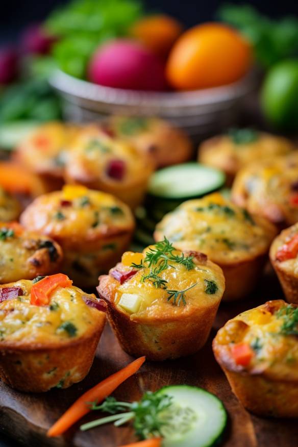 Bunte Gemüse-Muffins - Das perfekte Fingerfood für ein Picknick mit Kindern