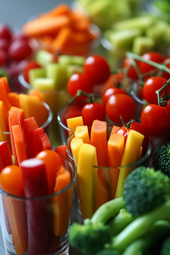 Bunte Gemüsesticks - Gesundes Fingerfood für unterwegs beim Kindergeburtstag