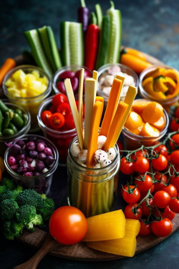 Bunte Gemüsesticks - Gesundes Fingerfood für unterwegs beim Kindergeburtstag