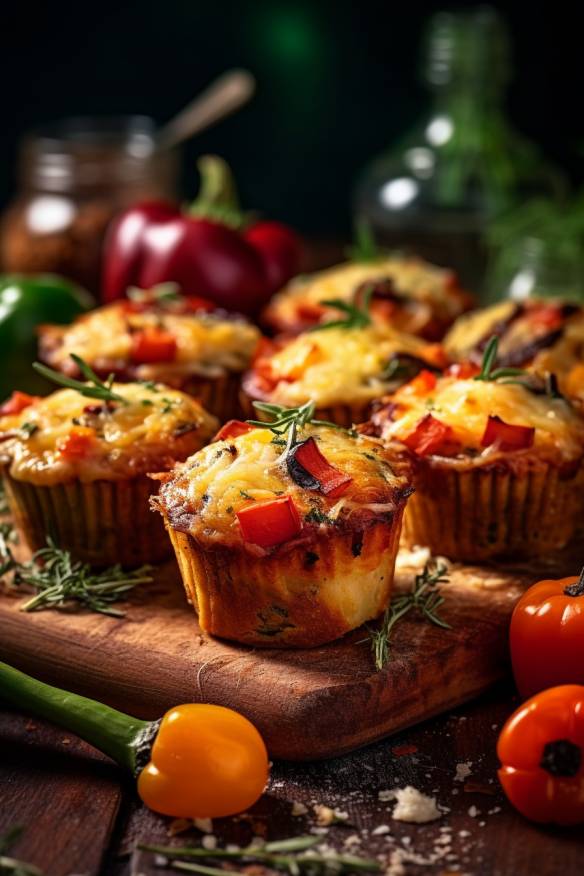 Bunte Gemüse-Käse-Muffins