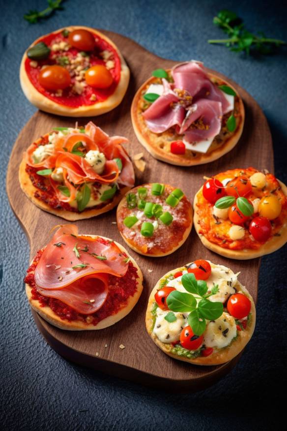 Knusprige Mini-Pizzen - Perfektes Silvester Fingerfood