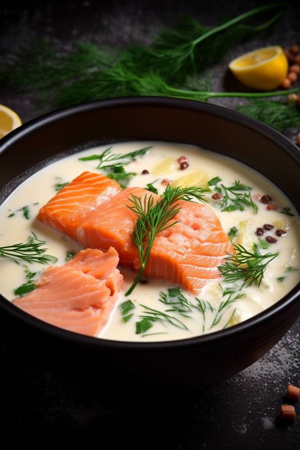 Cremige Kartoffelsuppe mit geräuchertem Lachs