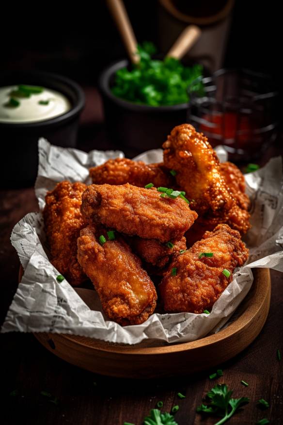 Knusprige Chicken Wings mit Dip