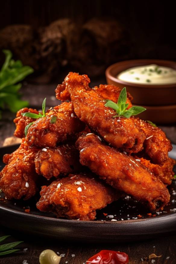 Knusprige Chicken Wings mit Dip