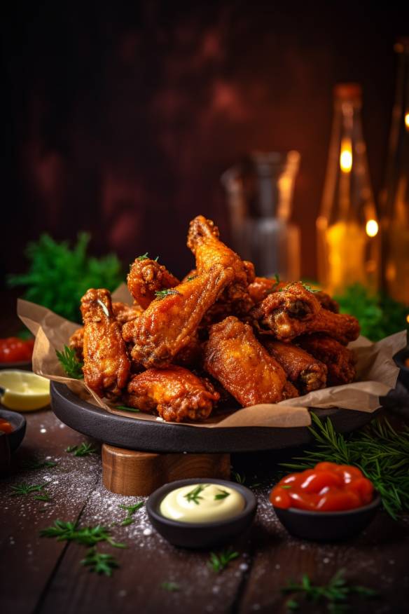 Knusprige Chicken Wings mit Dip