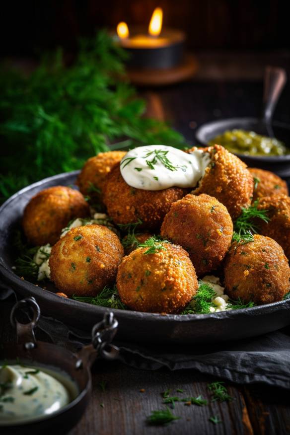 Kichererbsen-Falafel mit Joghurt-Dip