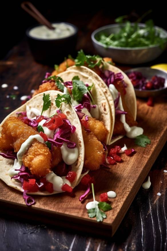 Knusprige Fisch-Tacos - Fingerfood mit Fisch