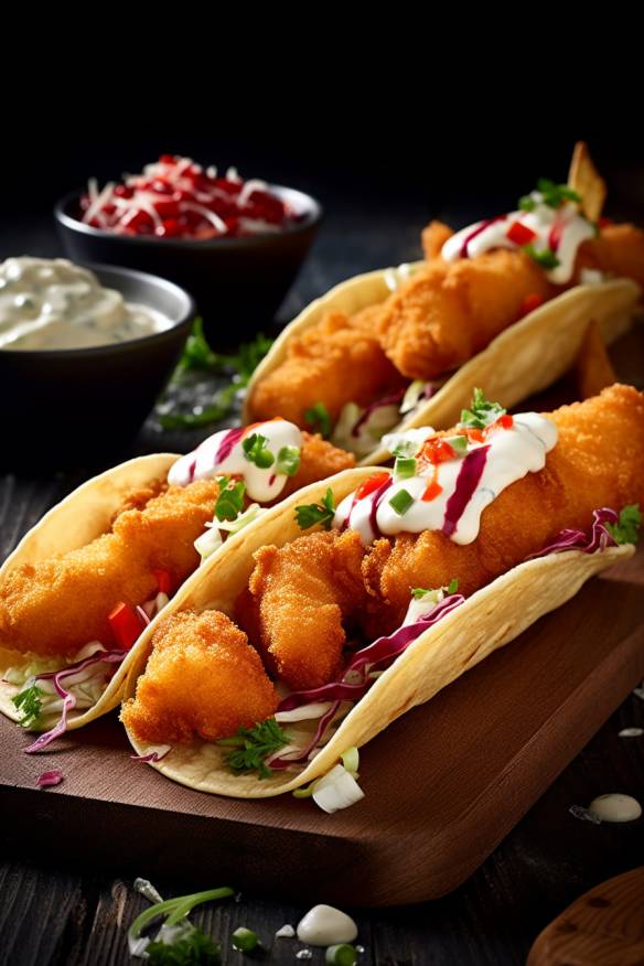 Knusprige Fisch-Tacos - Fingerfood mit Fisch