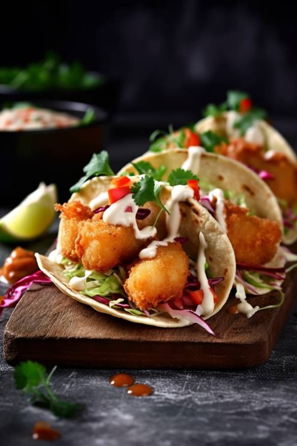 Knusprige Fisch-Tacos - Fingerfood mit Fisch