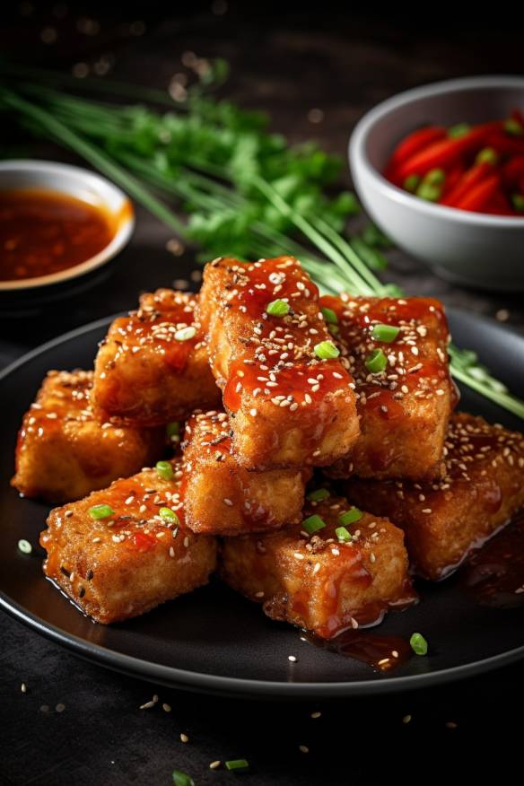 Knusprige Tofu-Finger mit Sesamkruste