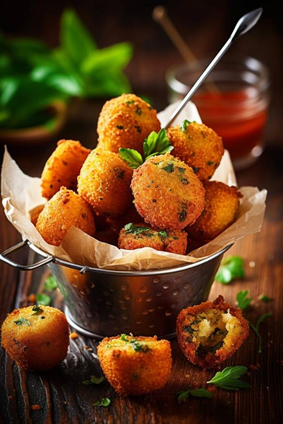 Knusprige Zucchini-Feta-Bällchen - Fingerfood für Diabetiker