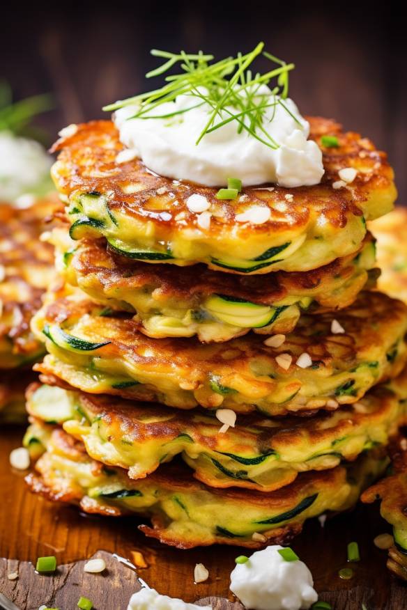 Knusprige Zucchini-Feta-Taler - Perfekte Fingerfood für den Mädelsabend