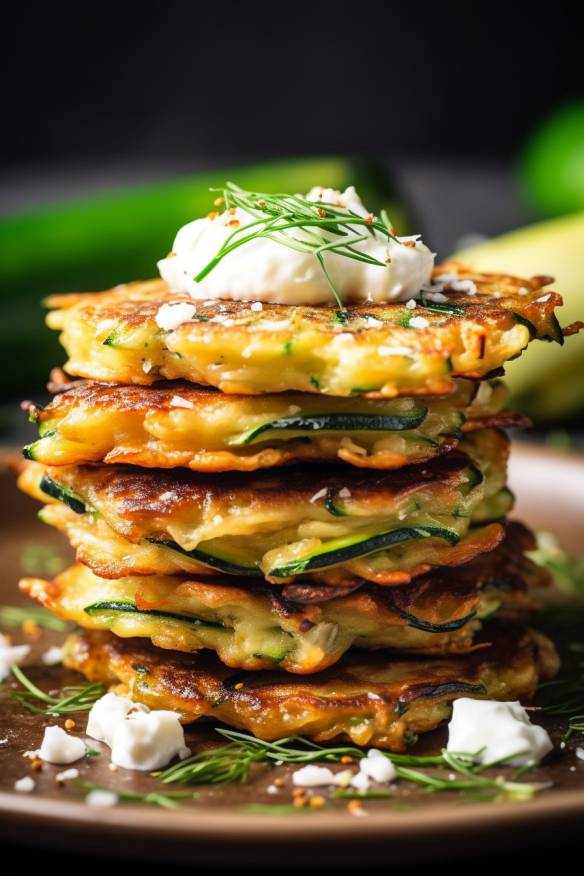 Knusprige Zucchini-Feta-Taler - Perfekte Fingerfood für den Mädelsabend