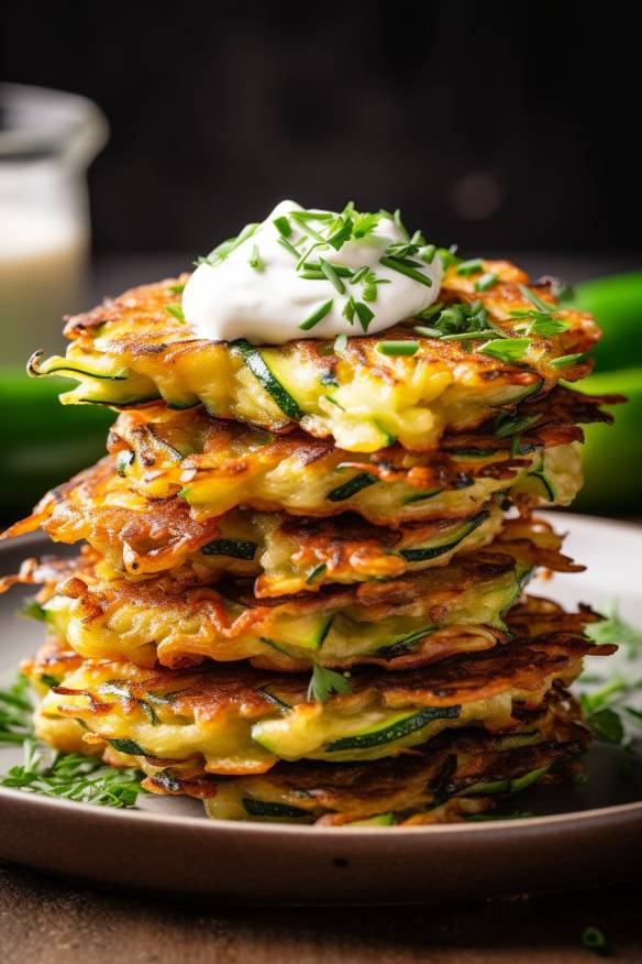 Knusprige Zucchini-Feta-Taler - Perfekte Fingerfood für den Mädelsabend