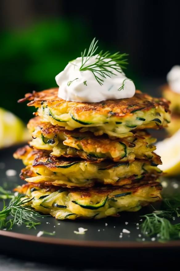 Knusprige Zucchini-Feta-Taler - Perfekte Fingerfood für den Mädelsabend